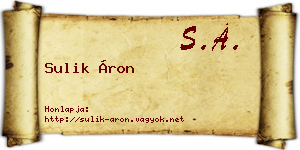 Sulik Áron névjegykártya